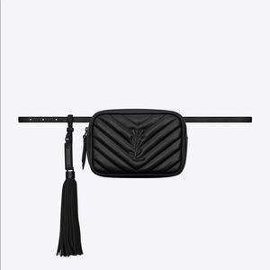 YSL LOU BELT BAG IN MATELASSÉ LEATHER - BLACK